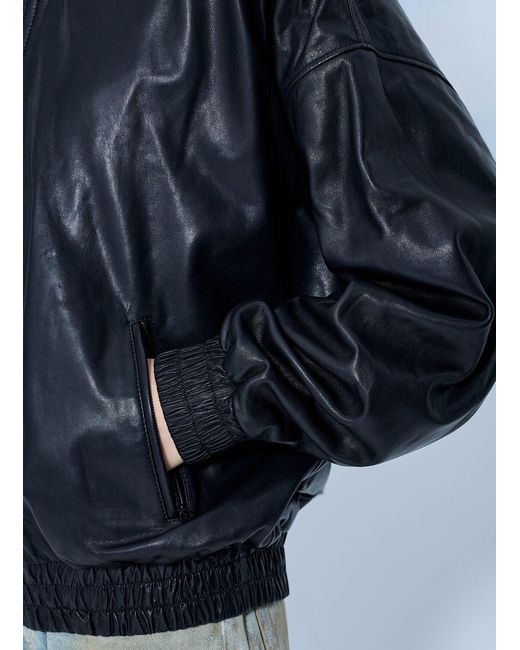 Acne Blue Leather Jacket