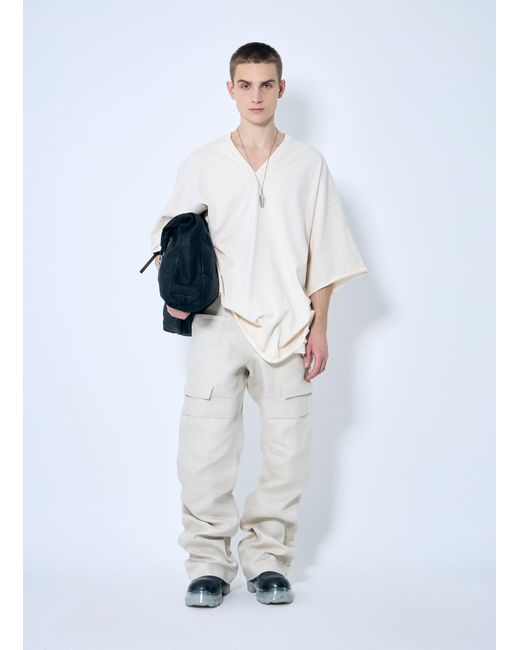 Rick Owens White Stefan Cargo Pants for men