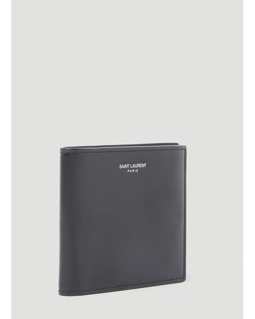 Saint Laurent Black Patent Bi-fold Wallet for men
