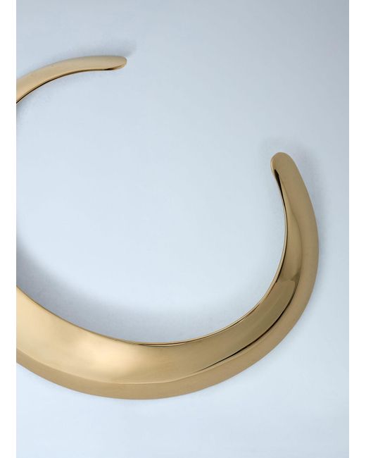 Saint Laurent Blue Polished Metal Cuff Bracelet
