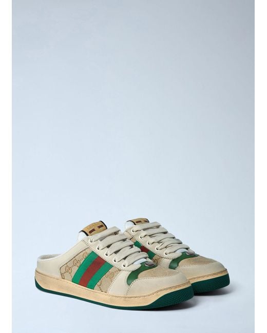 Gucci Green Screener Mule, Size 35 It