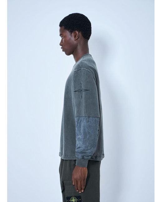 Stone Island Blue Oversized Crewneck Sweatshirt for men
