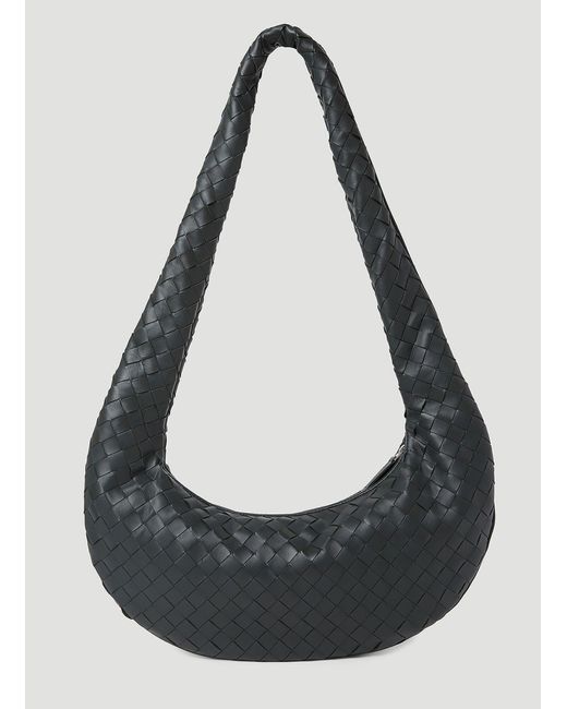 Bottega Veneta Black Intrecciato Leather Crossbody Bag for men