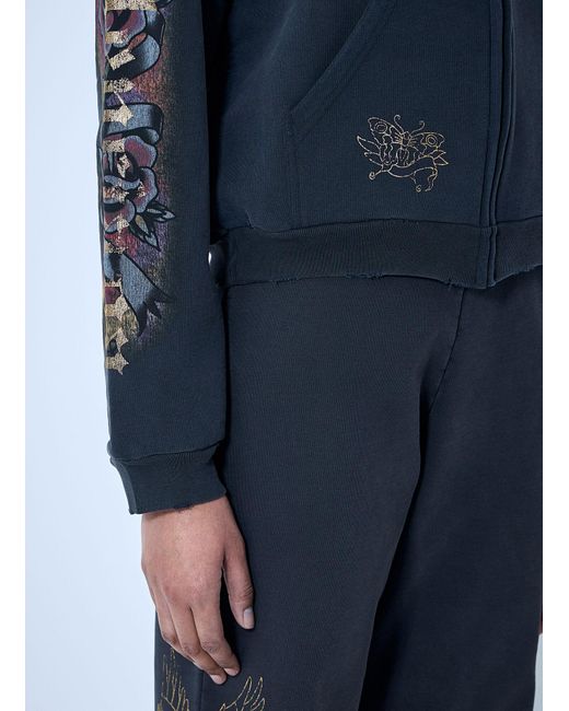 Balenciaga Blue Tacky Tattoo Zip-Up Sweatshirt
