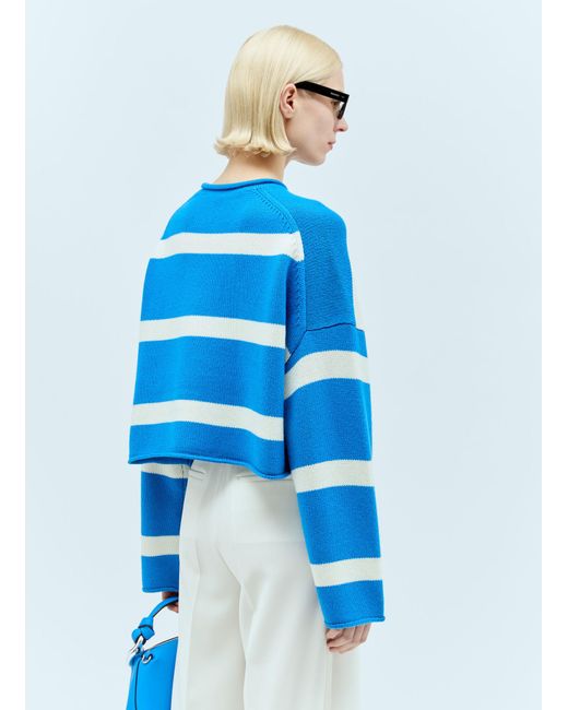 J.W. Anderson Blue Cropped Anchor Sweater