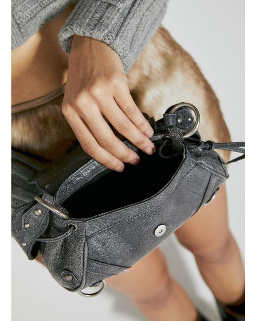 Guess Gray Washed Mini Shoulder Bag