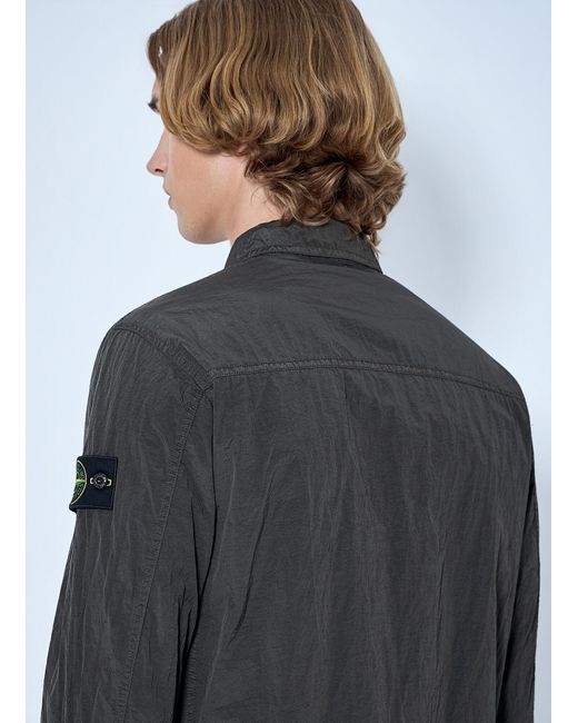 Stone Island Gray Technical Overshirt With Patch Pocket for men