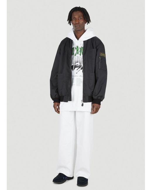 RAF SIMONS, White Men's Hooded Sweatshirt