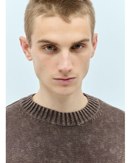 Acne Gray Acid-washed Knit Sweater for men