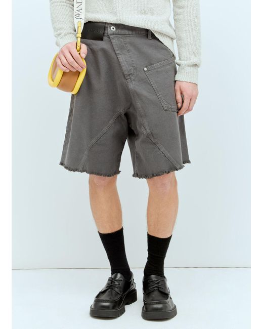 J.W. Anderson Gray Twisted Workwear Bermuda Shorts for men