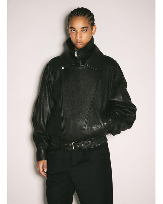 Saint Laurent Black Bomber Leather Jacket