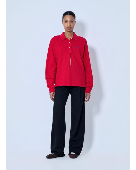 Prada Red Cotton Piqué Polo Shirt