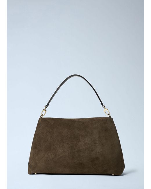 Totême  Natural T-Lock Suede Satchel Bag