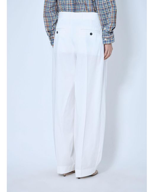 Totême  Blue Single Pleat Cotton Trousers