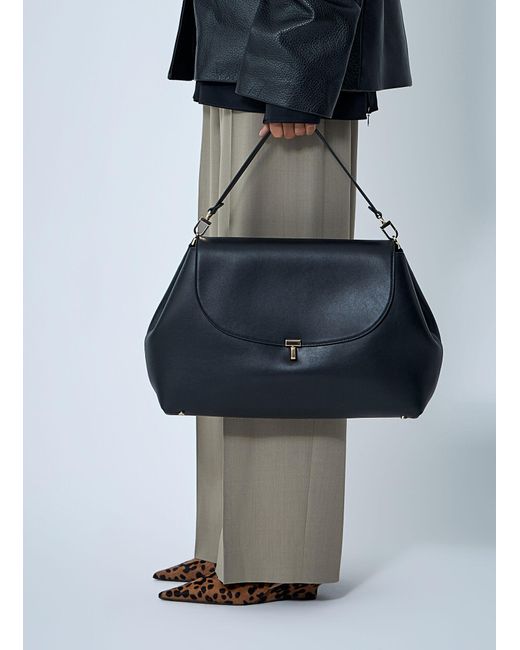 Totême Blue T-Lock Leather Crossbody Bag