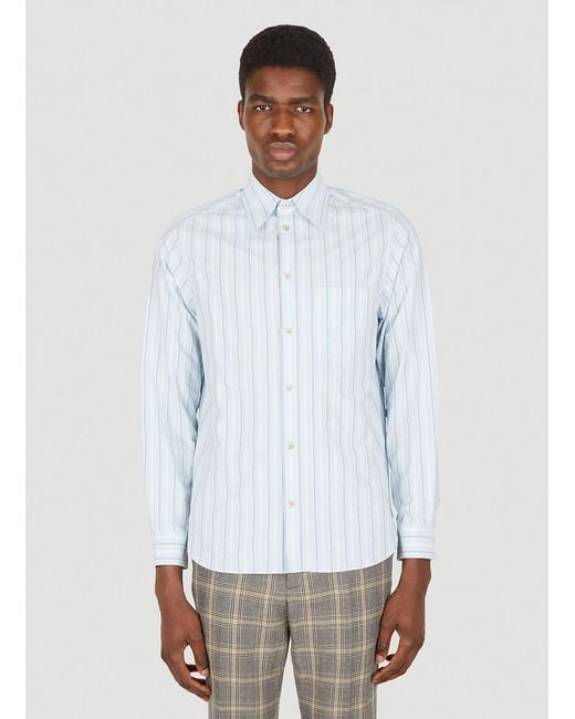 Gucci Cotton Classic Washed Stripe Shirt in Light Blue (Blue) for Men ...