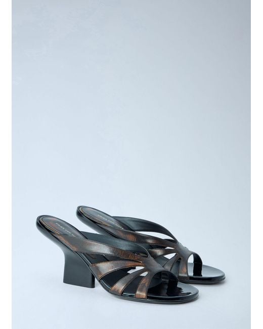 Dries Van Noten Gray Strappy Block Heel Sandals