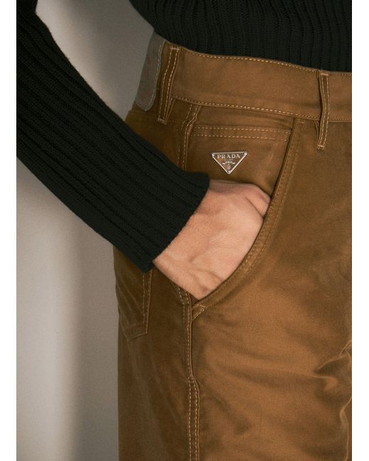 Prada Multicolor Moleskin Cargo Pants for men