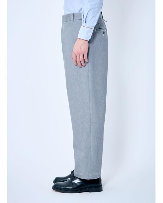Thom Browne Blue Constrast Tailored Pants for men
