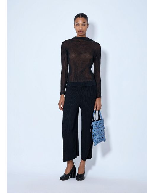 Issey Miyake Blue Hatching Pleats Pants