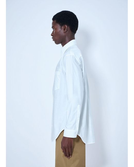 Balenciaga White Cotton Poplin Shirt for men