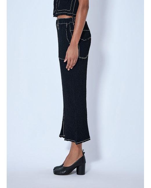 Issey Miyake Blue Wavelet Ensemble Midi Skirt