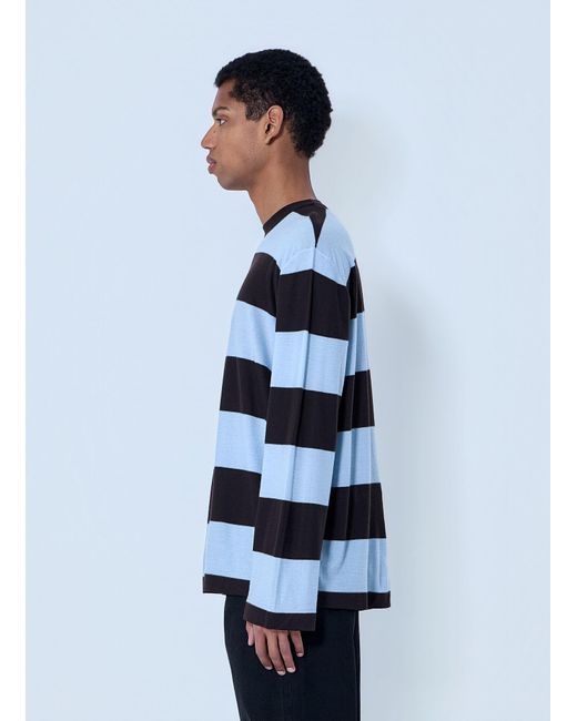 Bottega Veneta Blue Striped Long Sleeve T-Shirt for men