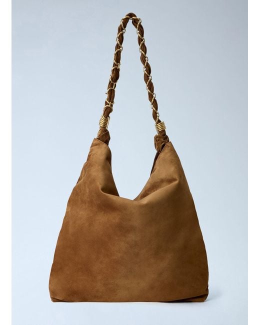 Saint Laurent Brown Amalia Suede Shoulder Bag
