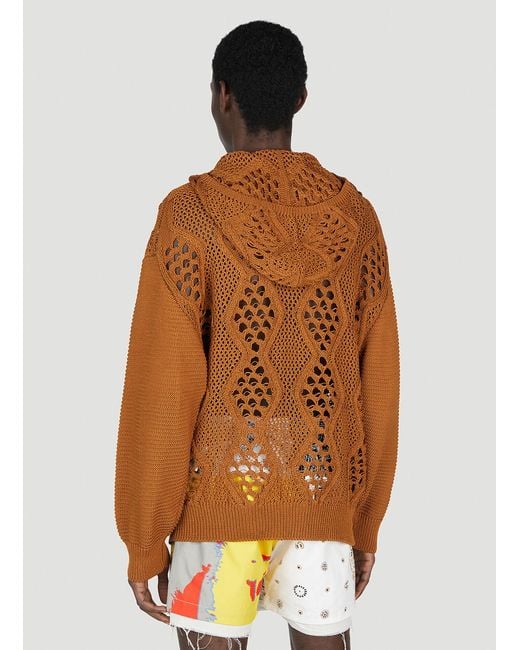 Children of the discordance Brown Knit Hooded Sweater for men