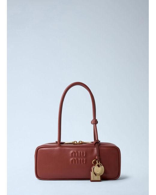 Miu Miu Red Beau Leather Handbag