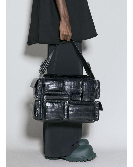 Balenciaga Gray Superbusy Large Sling Bag for men