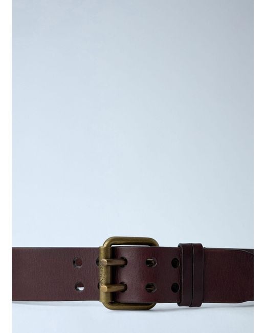 Saint Laurent Blue Motorcycle Leather Belt