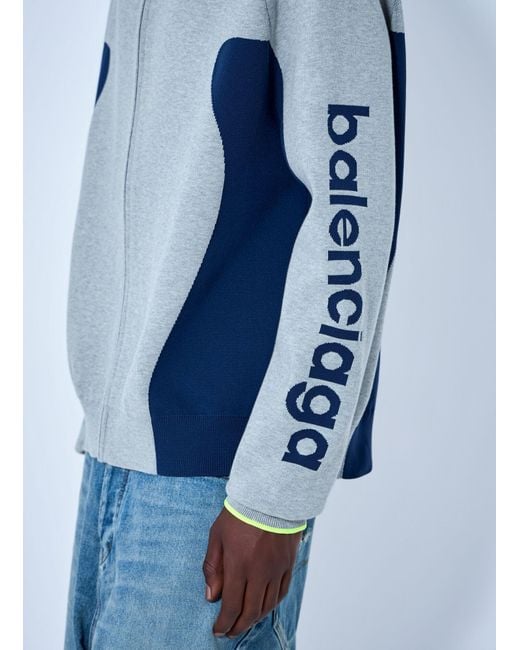 Balenciaga Blue Zip-Up Track Jacket for men