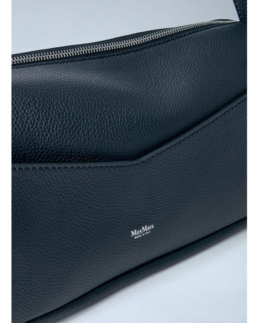 Max Mara Blue Rectangular Leather Shoulder Bag