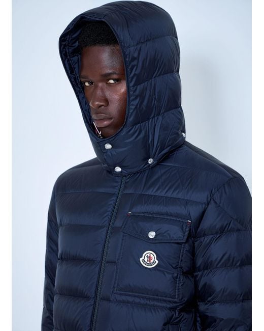 Moncler Blue Verith Hooded Short Down Jacket for men