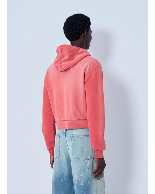 Acne Red Zip-Up Hoodie