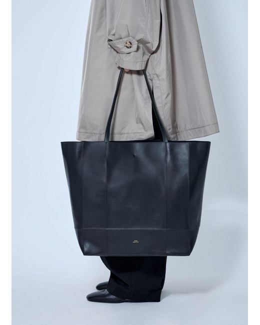 Totême Blue Roam Leather Tote Bag