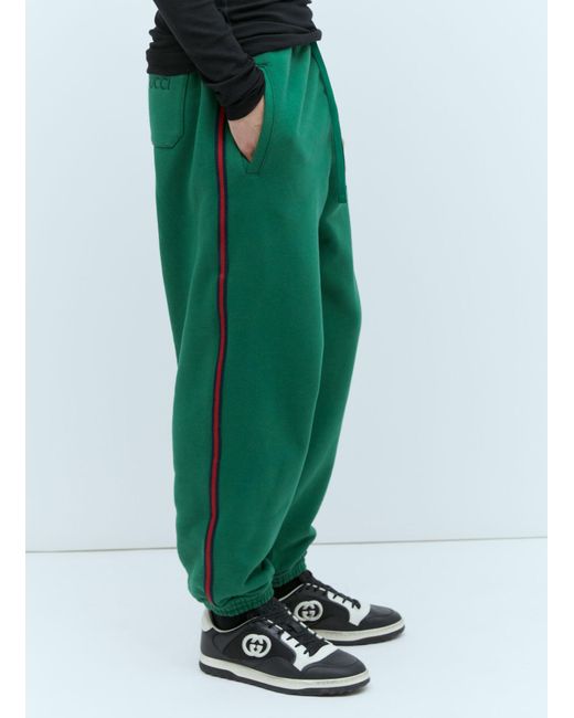 Gucci Green Web Track Pants for men