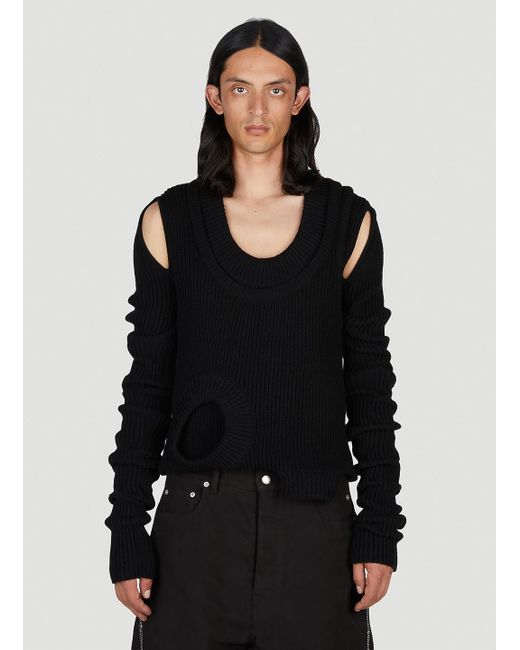 Rick Owens Banana Knit Sweater in Black for Men | Lyst