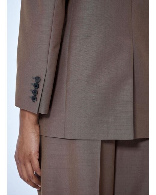 Saint Laurent Brown Double-Breasted Wool Blazer