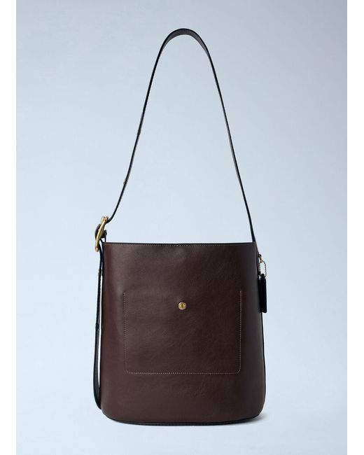 COACH Brown Bleecker Bucket Bag