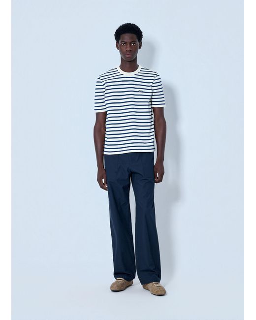 Prada Blue Striped Crewneck T-Shirt for men