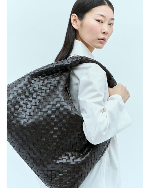 Bottega Veneta Gray Large Hop Shoulder Bag