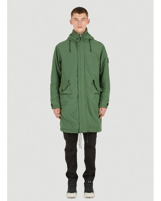 Stone Island Synthetic Fish Tail Parka Coat in Green for Men | Lyst