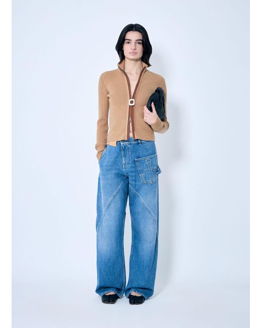 J.W. Anderson Blue Jw Anderson Fitted Zip-Up Cardigan