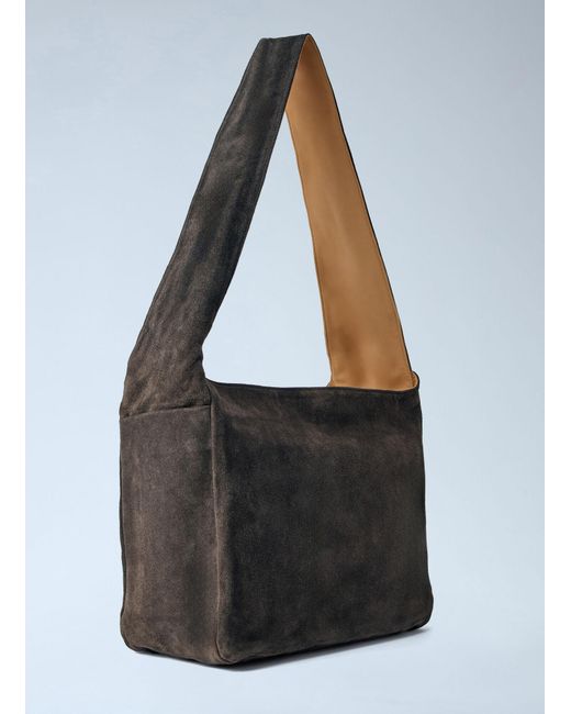 Our Legacy Gray Grande Brick Suede Shoulder Bag