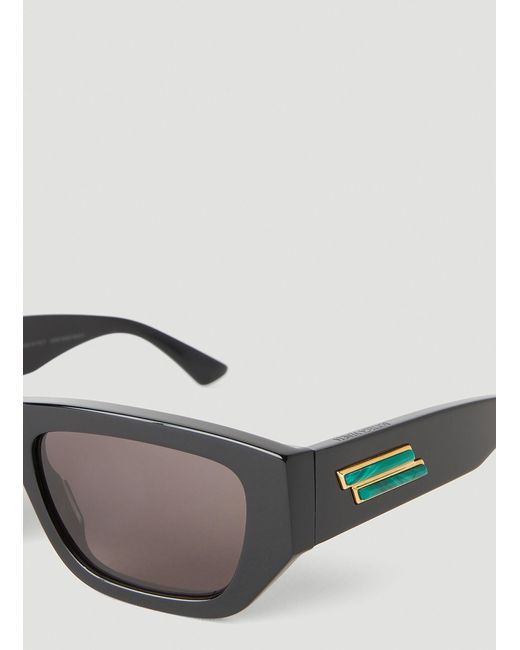 Bottega Veneta Gray Rectangular Frame Sunglasses
