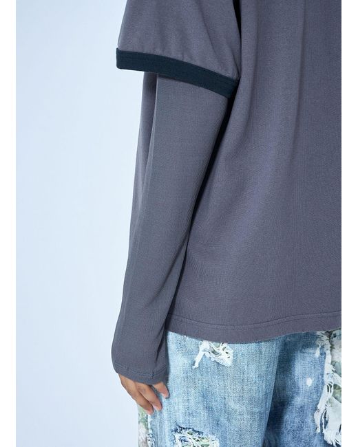 Acne Blue Layered Graphic T-Shirt