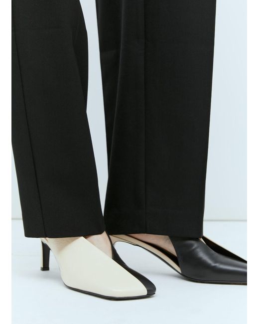 Jil Sander White Contrast Leather Heels