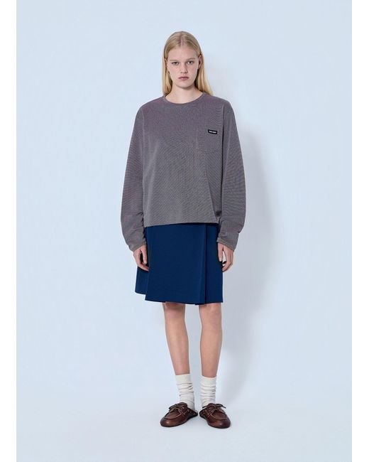 Miu Miu Gray Jacquard Jersey T-Shirt